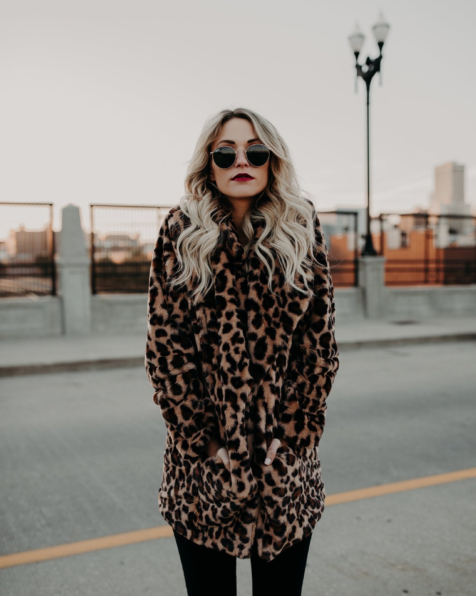 2018 Foreign trade women's wear Europe and the United States new lapel leopard print imitation fur fur coat coat thickened autumn and winter coat