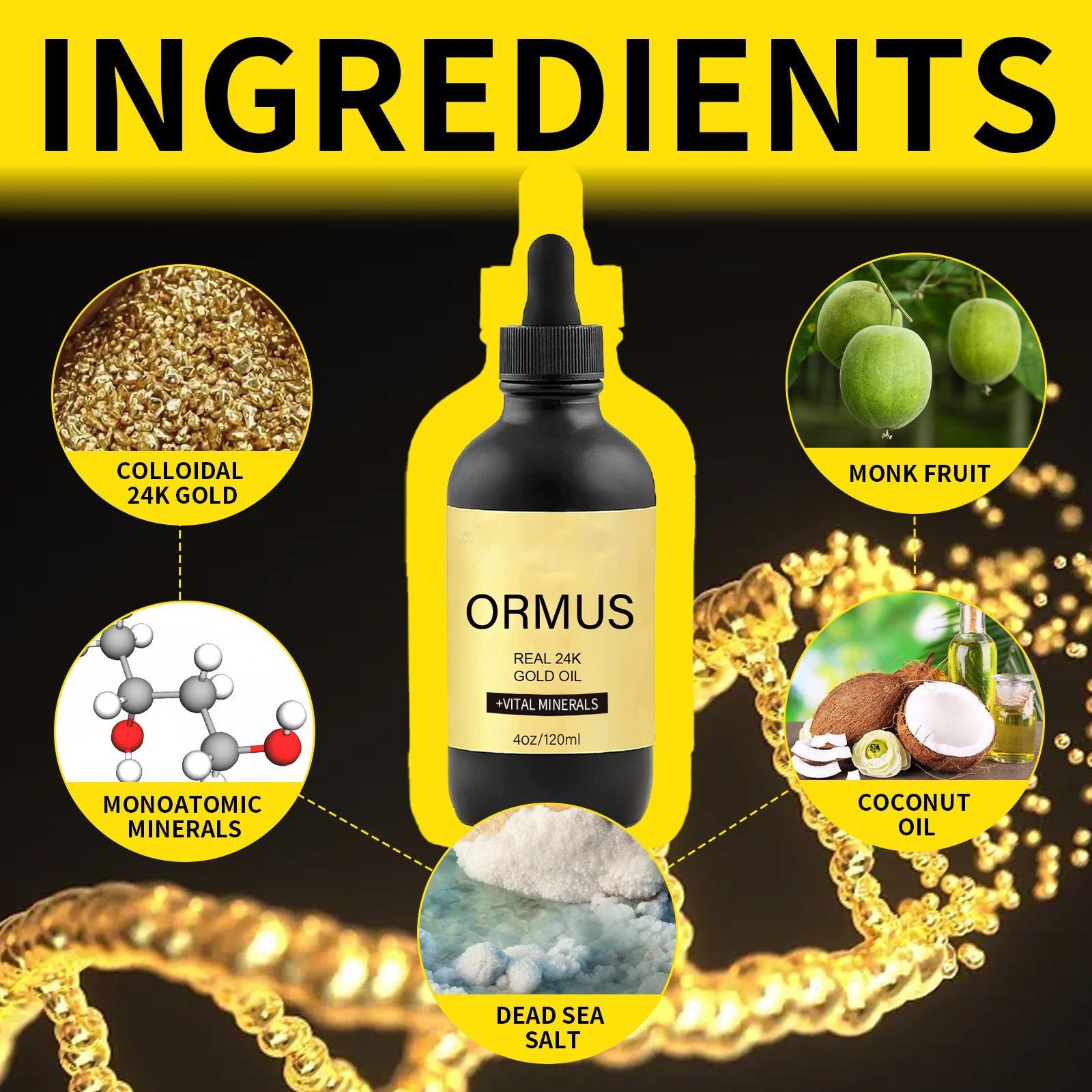 24K Gold Oil Mineral Health Drops