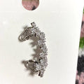 1 Pc Alloy Earrings, Shiny Zircon Flower Ear Cuffs For Women, Fashion Luxury Style, No Piercing Needed, Autumn & Winter Ear Clips