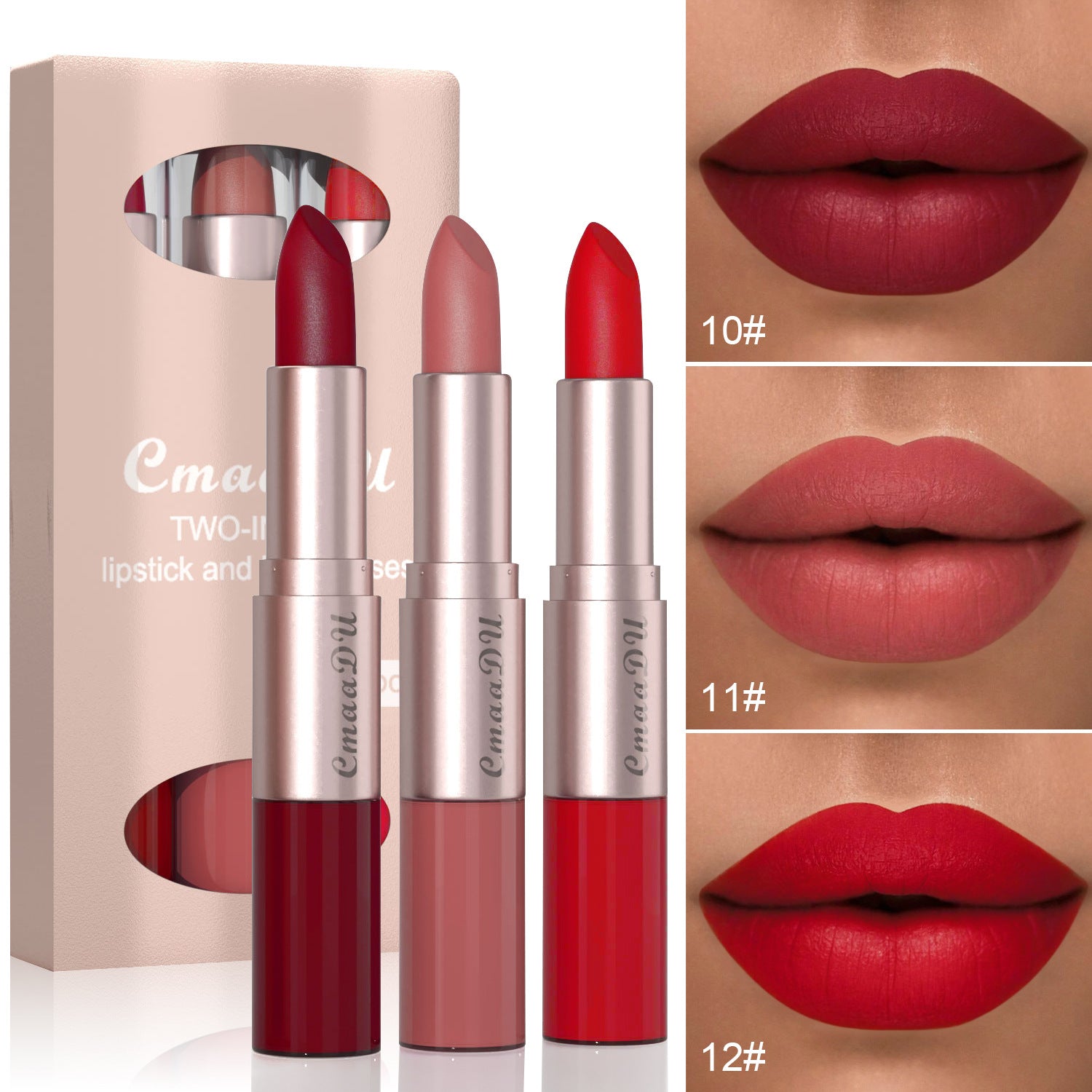 3 Pack 2-in -1 Lipstick and Lip Gloss