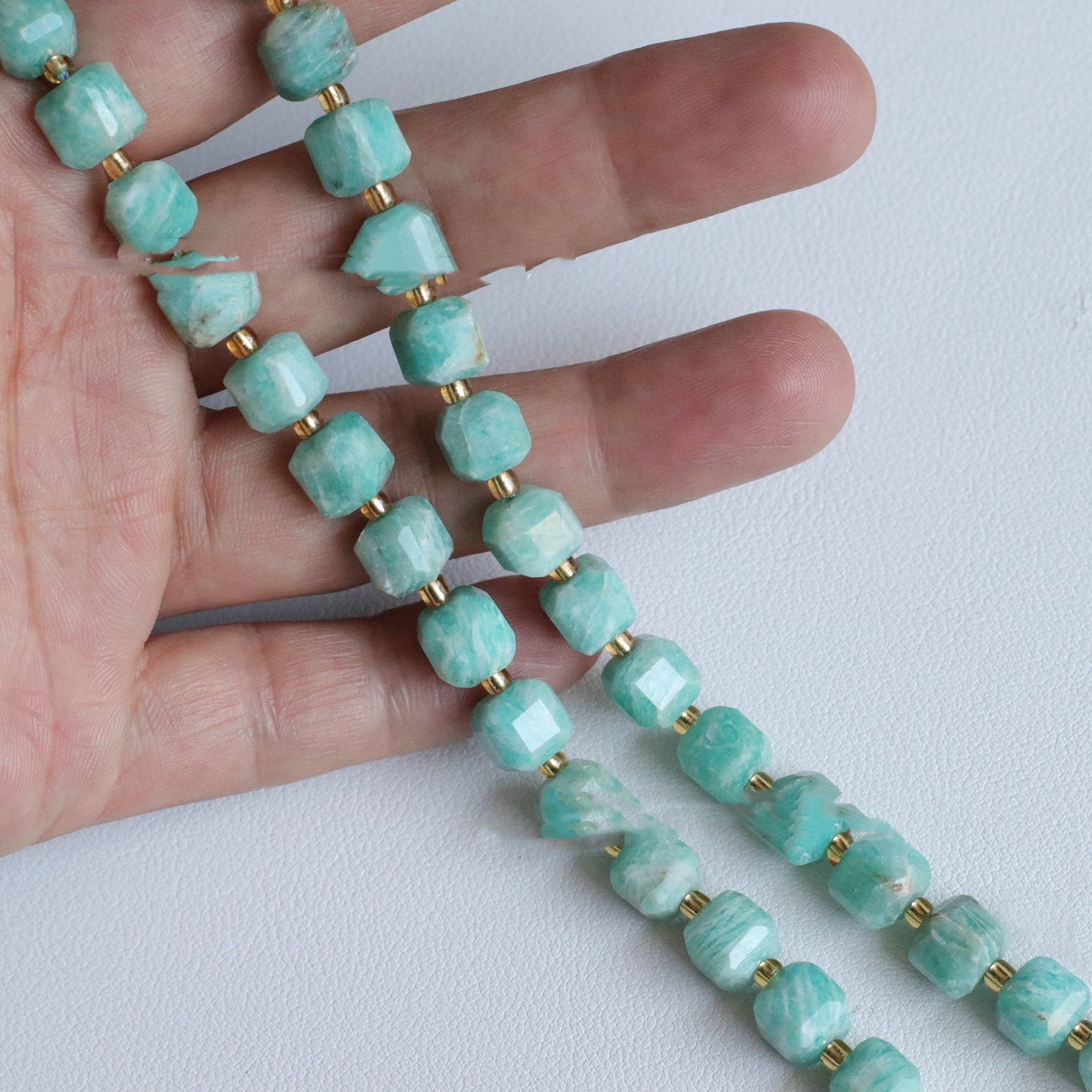 6mm Cube Sugar Natural Crystal Jade Faceted Beads Loose Beads Strand Necklace