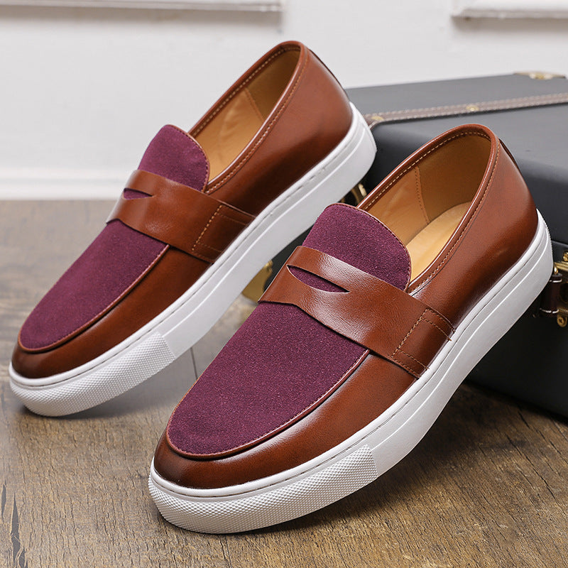 -style thick-soled loafers for men, one-step bean shoes, British-style casual leather shoes with a sense of luxury
